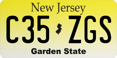 NJ license plate C35ZGS