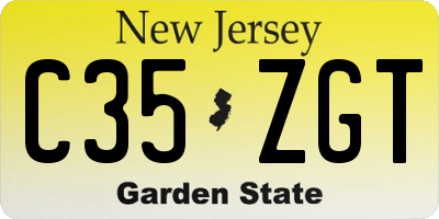 NJ license plate C35ZGT