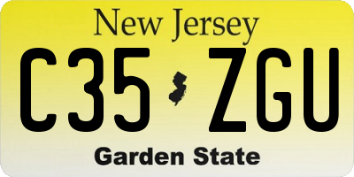 NJ license plate C35ZGU