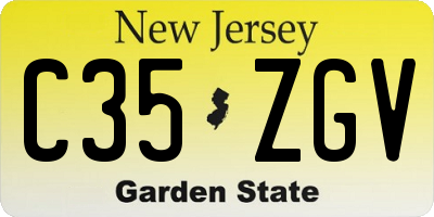 NJ license plate C35ZGV
