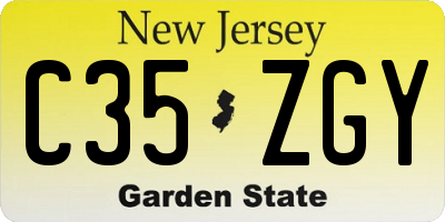NJ license plate C35ZGY