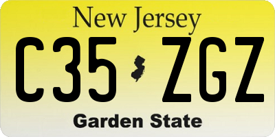 NJ license plate C35ZGZ