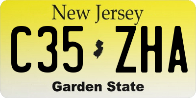 NJ license plate C35ZHA