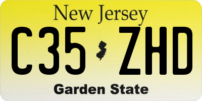 NJ license plate C35ZHD
