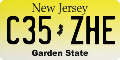 NJ license plate C35ZHE
