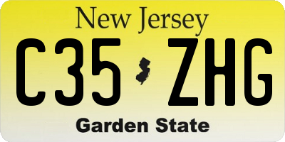 NJ license plate C35ZHG