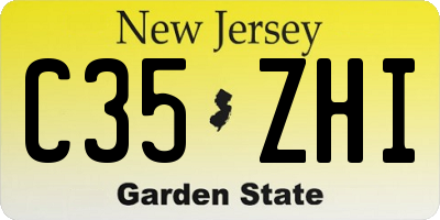 NJ license plate C35ZHI