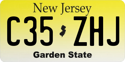 NJ license plate C35ZHJ