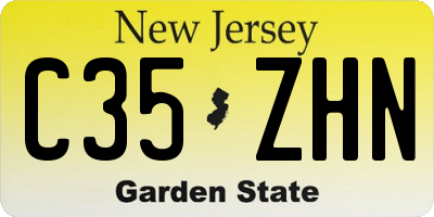 NJ license plate C35ZHN
