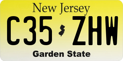 NJ license plate C35ZHW