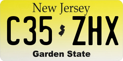 NJ license plate C35ZHX