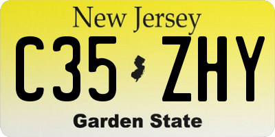 NJ license plate C35ZHY