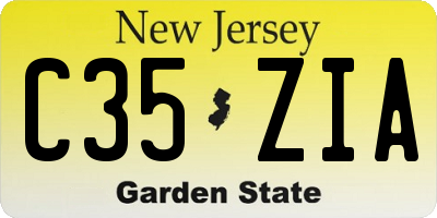 NJ license plate C35ZIA