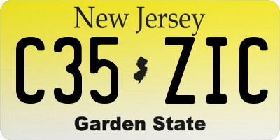 NJ license plate C35ZIC