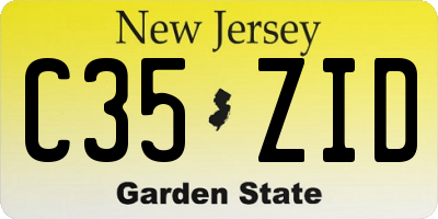 NJ license plate C35ZID