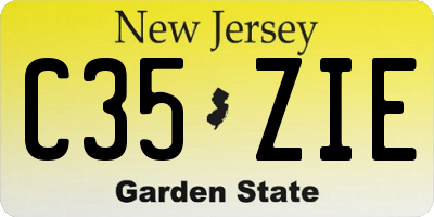 NJ license plate C35ZIE