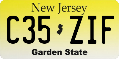 NJ license plate C35ZIF