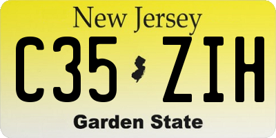 NJ license plate C35ZIH