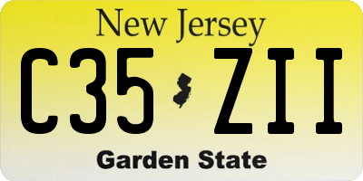 NJ license plate C35ZII