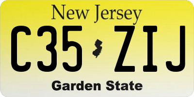NJ license plate C35ZIJ