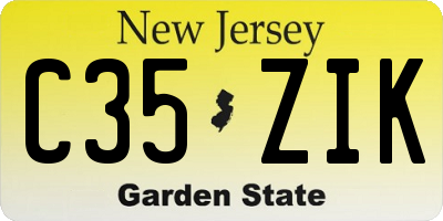 NJ license plate C35ZIK