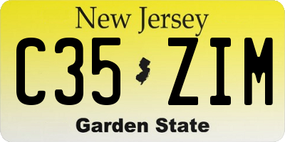 NJ license plate C35ZIM