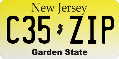 NJ license plate C35ZIP