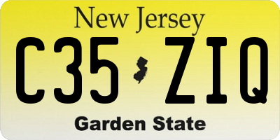 NJ license plate C35ZIQ