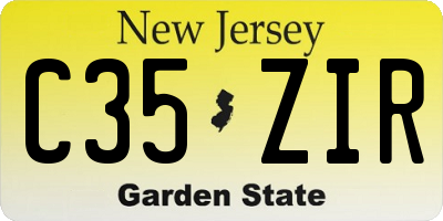 NJ license plate C35ZIR
