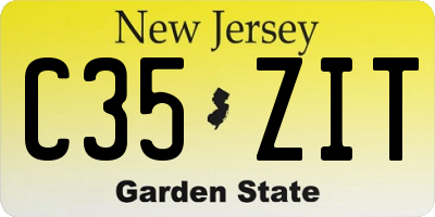 NJ license plate C35ZIT