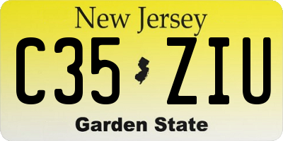 NJ license plate C35ZIU
