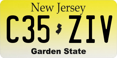 NJ license plate C35ZIV