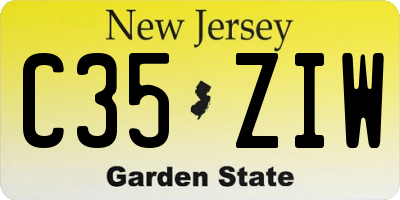 NJ license plate C35ZIW