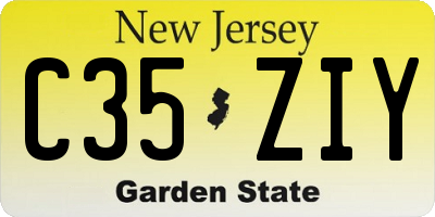 NJ license plate C35ZIY