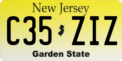 NJ license plate C35ZIZ