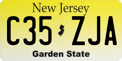 NJ license plate C35ZJA