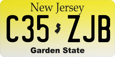 NJ license plate C35ZJB
