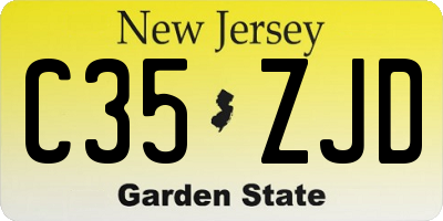 NJ license plate C35ZJD