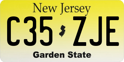 NJ license plate C35ZJE