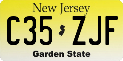 NJ license plate C35ZJF