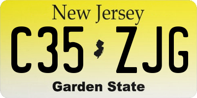NJ license plate C35ZJG