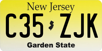 NJ license plate C35ZJK