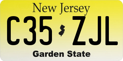 NJ license plate C35ZJL