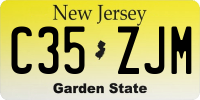 NJ license plate C35ZJM