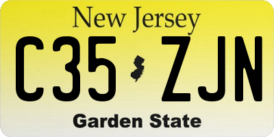 NJ license plate C35ZJN