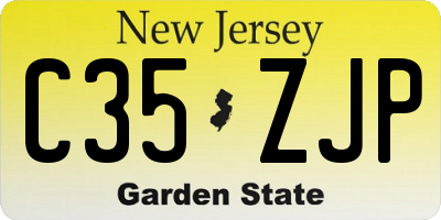 NJ license plate C35ZJP
