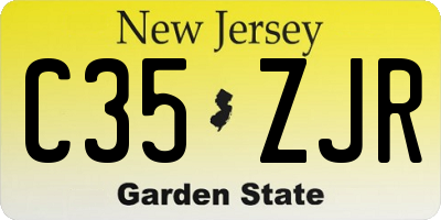 NJ license plate C35ZJR