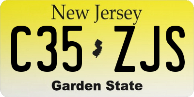 NJ license plate C35ZJS