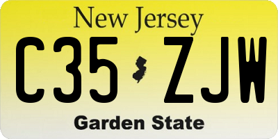 NJ license plate C35ZJW