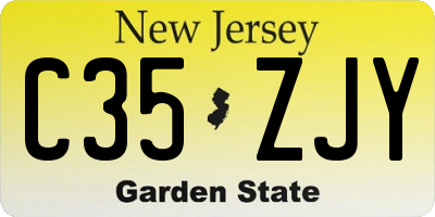 NJ license plate C35ZJY